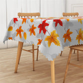Lofaris Red Grey Maples Rectangle Tablecloth For Autumn Decor